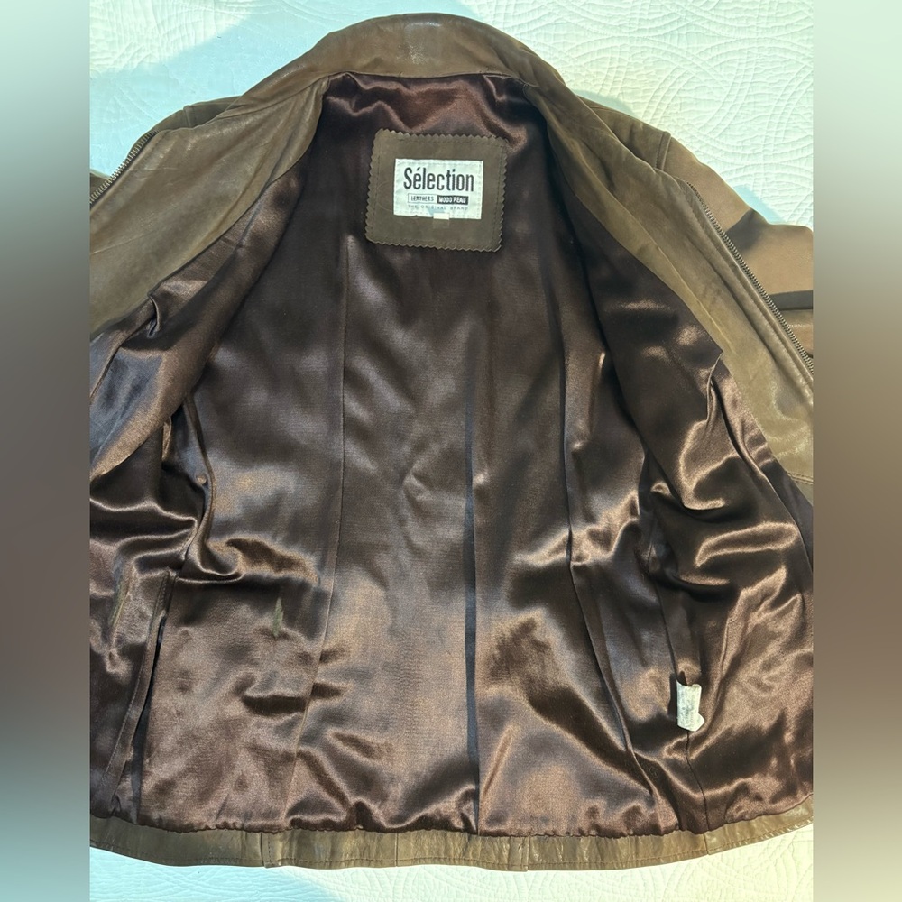Vintage Brown Leather Jacket Medium Selections - Picture 10 of 10
